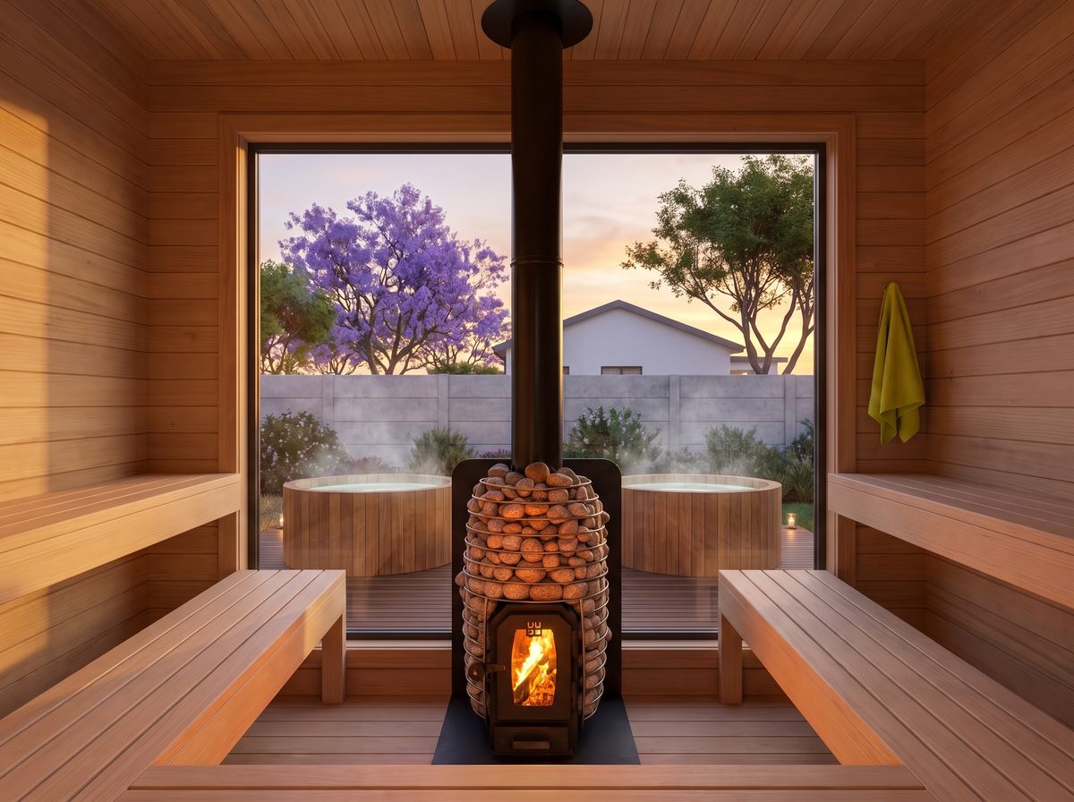 Inside the sauna (indicative render)